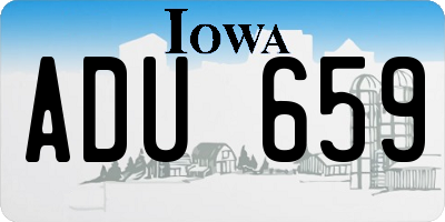 IA license plate ADU659