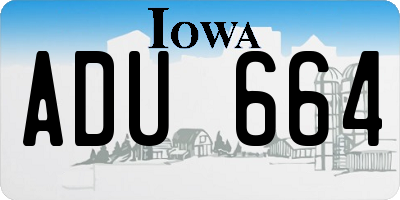 IA license plate ADU664