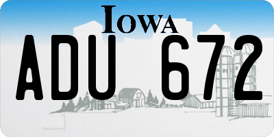 IA license plate ADU672