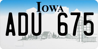 IA license plate ADU675