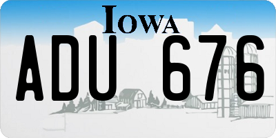 IA license plate ADU676