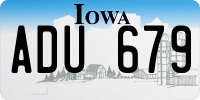 IA license plate ADU679