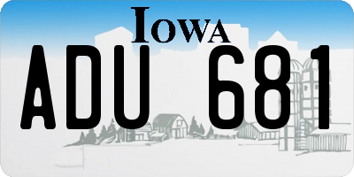 IA license plate ADU681