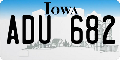 IA license plate ADU682