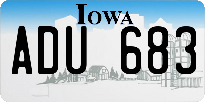 IA license plate ADU683