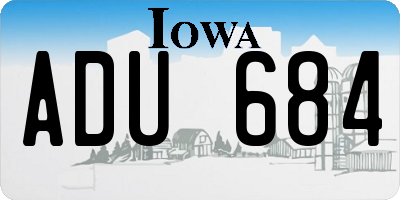 IA license plate ADU684