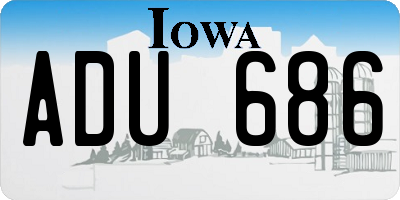 IA license plate ADU686