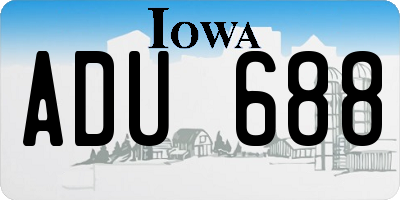 IA license plate ADU688