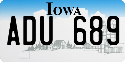 IA license plate ADU689