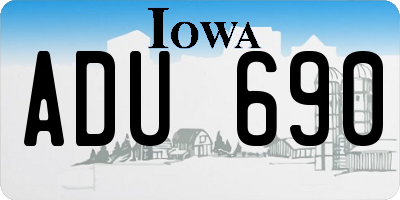 IA license plate ADU690