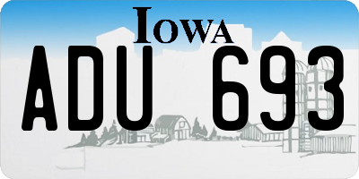 IA license plate ADU693