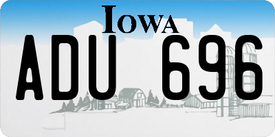 IA license plate ADU696