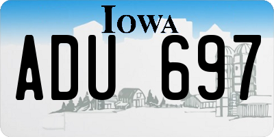 IA license plate ADU697