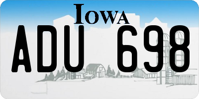 IA license plate ADU698