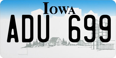 IA license plate ADU699
