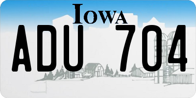 IA license plate ADU704