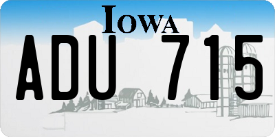 IA license plate ADU715