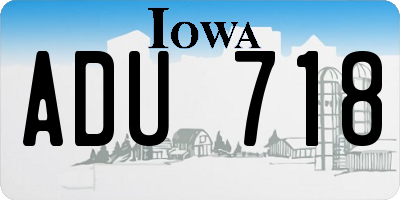 IA license plate ADU718