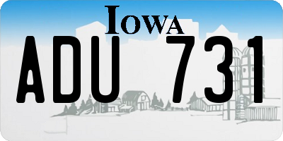 IA license plate ADU731