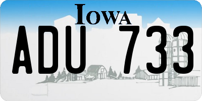 IA license plate ADU733