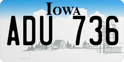 IA license plate ADU736