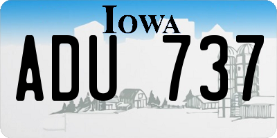 IA license plate ADU737