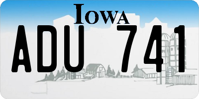 IA license plate ADU741