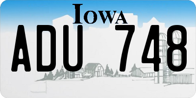 IA license plate ADU748