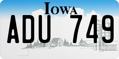 IA license plate ADU749