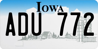 IA license plate ADU772