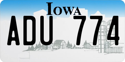 IA license plate ADU774