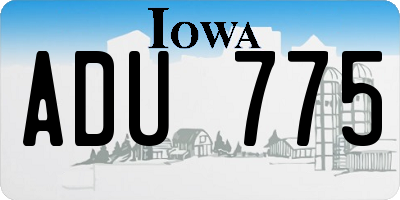 IA license plate ADU775