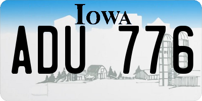 IA license plate ADU776