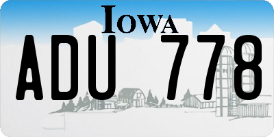 IA license plate ADU778