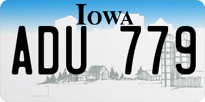 IA license plate ADU779