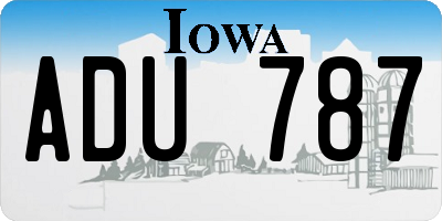 IA license plate ADU787