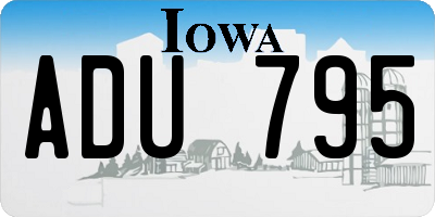 IA license plate ADU795