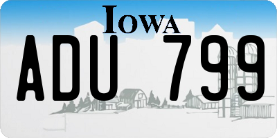 IA license plate ADU799