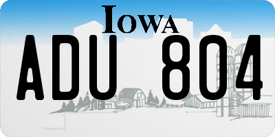 IA license plate ADU804