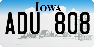 IA license plate ADU808