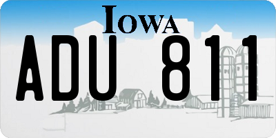 IA license plate ADU811