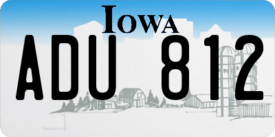 IA license plate ADU812