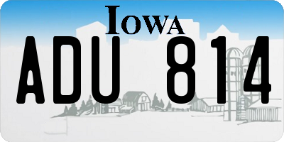 IA license plate ADU814