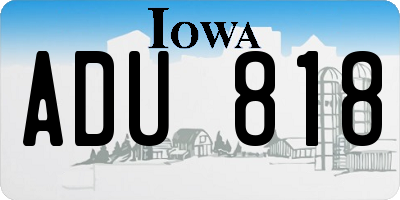 IA license plate ADU818
