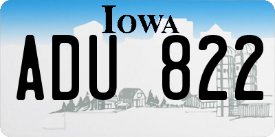 IA license plate ADU822