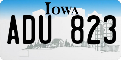 IA license plate ADU823