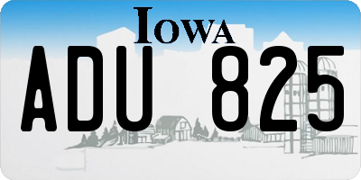 IA license plate ADU825