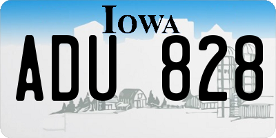 IA license plate ADU828