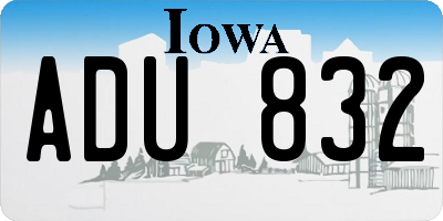IA license plate ADU832