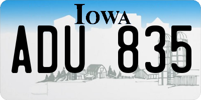 IA license plate ADU835